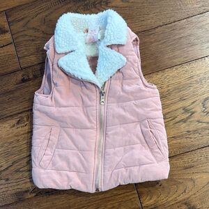 Pink Sherpa-Lined Kids Vest